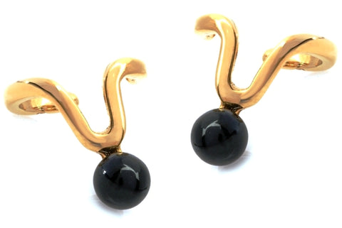 Black Onyx Wishbone Band Ear Cuff