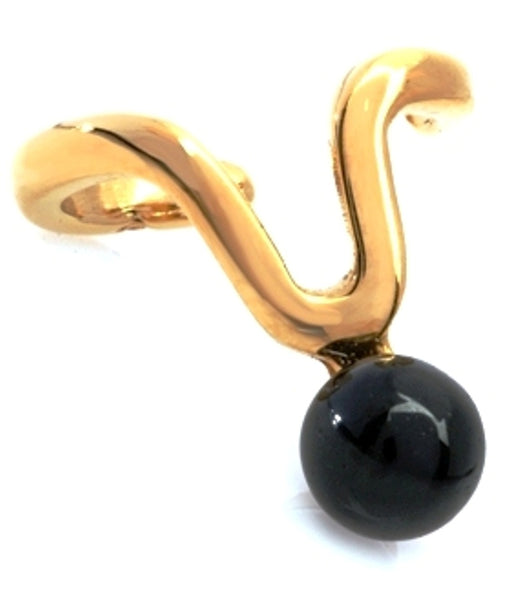 Black Onyx Wishbone Band Ear Cuff