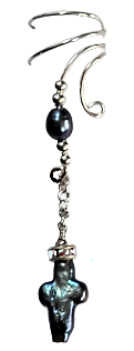Ear Charms Peacock Pearl Cross Ear Cuff with Crystal Accent Non-pierced  Earrings