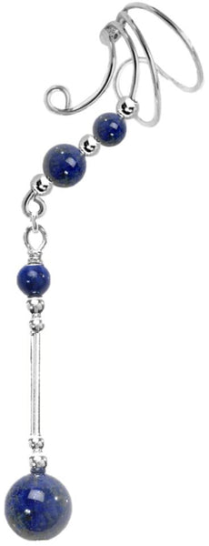 Blue Lapis non-pierced Dangle Ear Cuff earrings