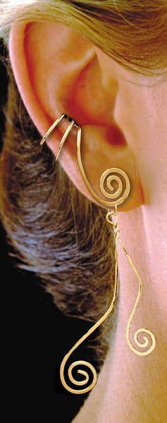 Grecian Curl Non-pierced Ear Cuff Earring Converter / earring Jacket
