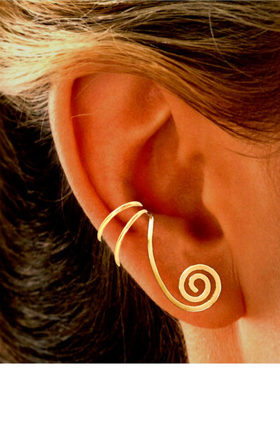 Grecian Curl Ear Cuff Earring Converter with Dangle Ear Cuff Jacket