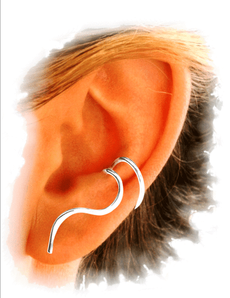 Ear Charms Simple "One-liner' Curvy Ear Cuff non-piercing earrings /earring jackets