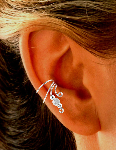 Stardust Laser Beaded Short Wave Ear Cuffs