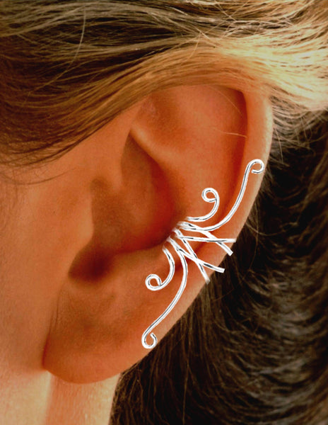 Plain Short Curly Wave Ear Cuff stack-able earrings