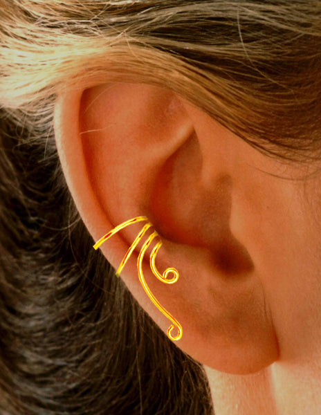 Plain Short Curly Wave Ear Cuff stack-able earrings