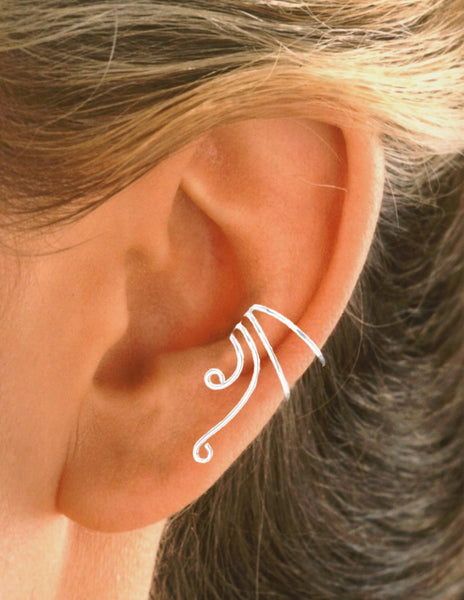 Plain Short Curly Wave Ear Cuff stack-able earrings
