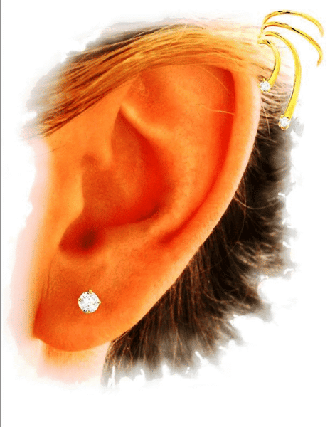 Cubic Zirconia Short Wave Ear Cuff
