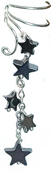 Ear Charm's Hematite Star non-pierced Ear Cuff Dangle earrings