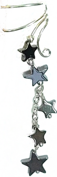 Ear Charm's Hematite Star non-pierced Ear Cuff Dangle earrings