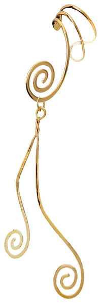 Grecian Curl Ear Cuff Earring Converter with Dangle Ear Cuff Jacket