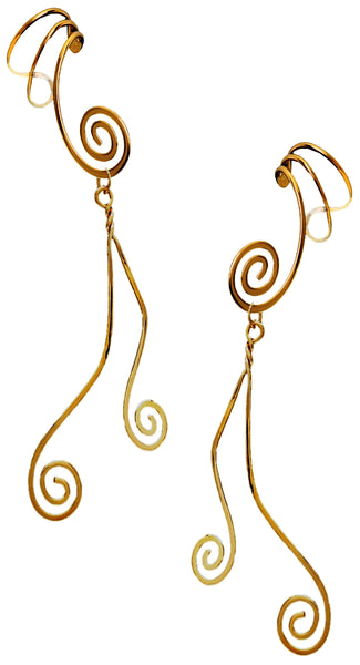 Grecian Curl Ear Cuff Earring Converter with Dangle Ear Cuff Jacket