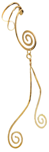 Grecian Curl Ear Cuff Earring Converter with Dangle Ear Cuff Jacket