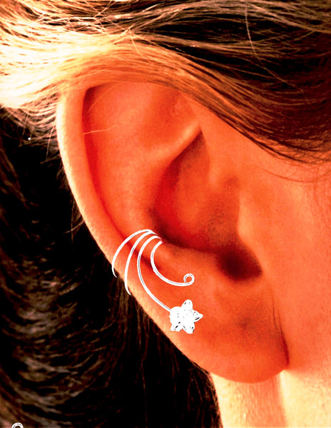 Plumeria Curly Ear Cuff