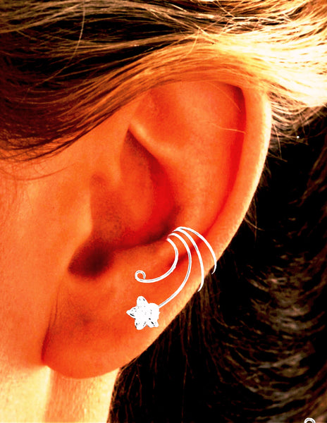 Plumeria Curly Ear Cuff