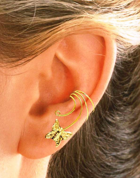 Butterfly Curly Wave Ear Cuff
