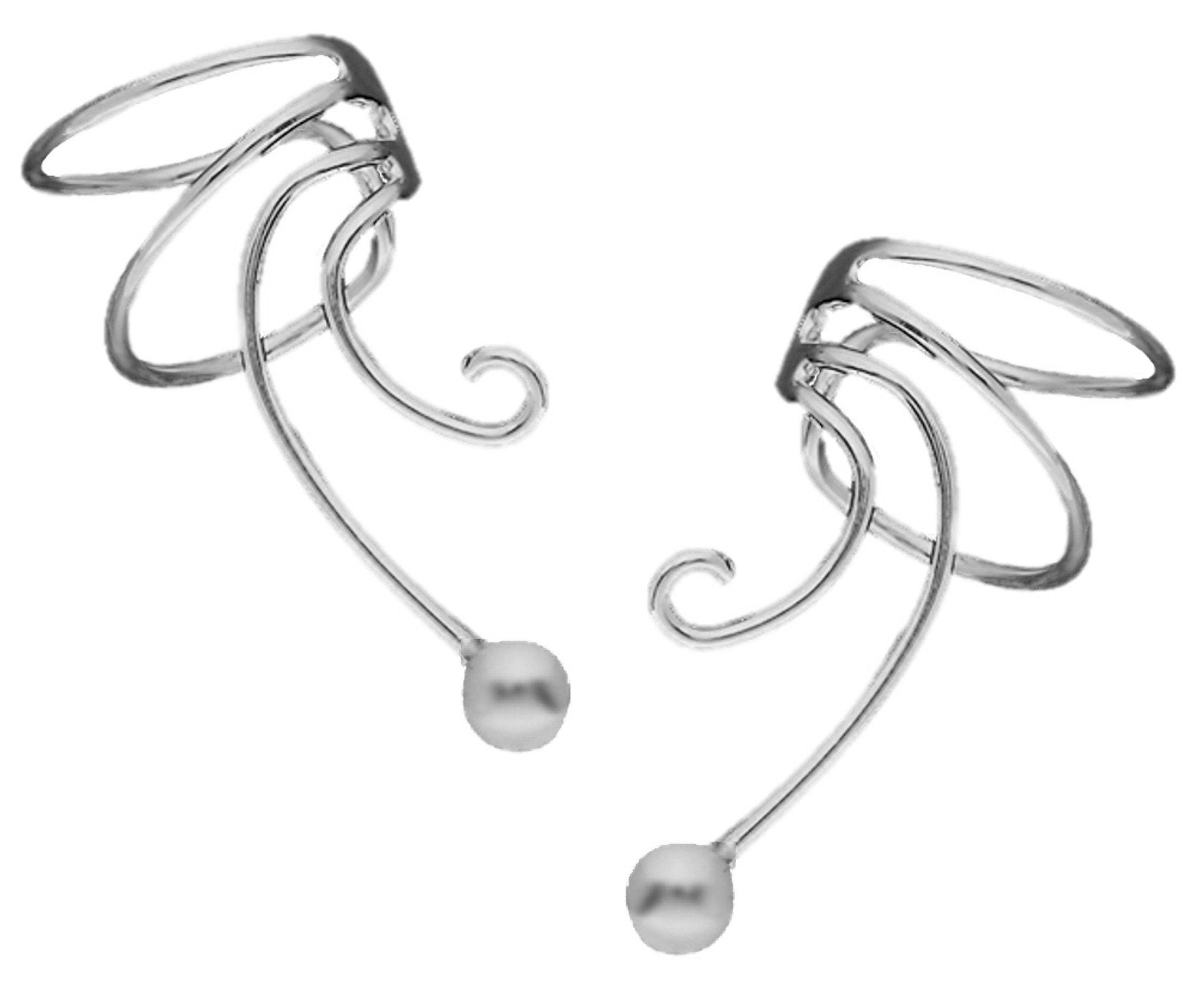 A Pair Spiral Ear Cuff Earring 925 Sterling Silver No Piercing Clip On A Pair Spiral Ear Cuff Earring 925 Sterling Silver No Piercing Clip On