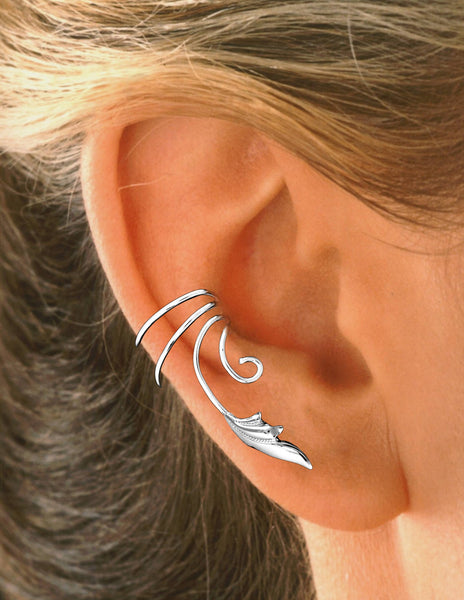 Delicate Leaf Curly Wave Ear Cuff earrings