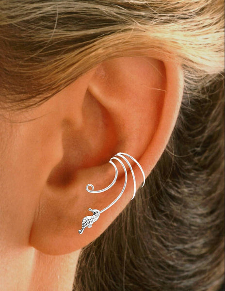 Seahorse Curly Wave Ear Cuff